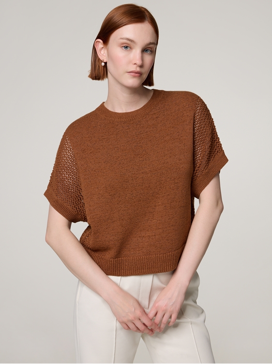Image sur  T-shirt en tricot avec coton