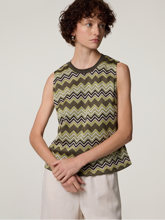Image sur Top avec motif en zigzag