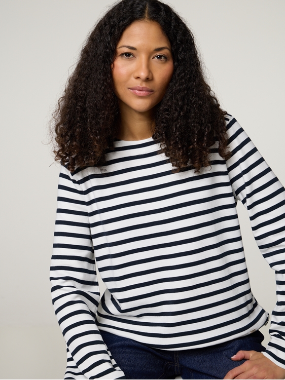 Image sur T-shirt à manches longues rayé