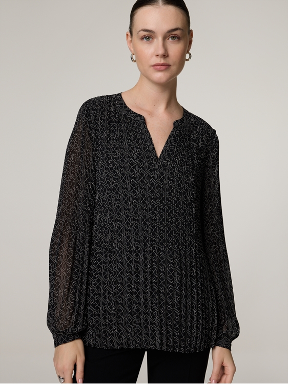 Image sur Blouse plissée en mousseline de soie