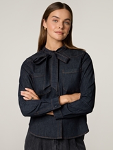 Image sur Chemisier à col lavallière en denim