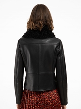 Bild von Lederjacke mit Lammfell