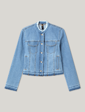 Bild von Jeansjacke mit Fransen-Kragen