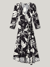 Bild von Wickelkleid mit Hibiskus-Print