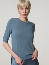 Image sur T-shirt tricoté en laine