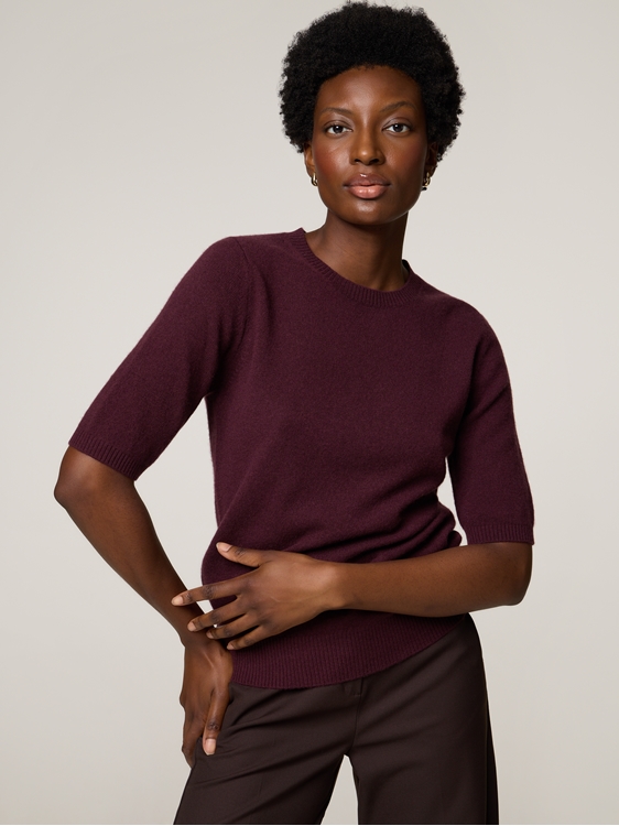 Bild von Kurzarm-Pulli aus Kaschmir-Mix