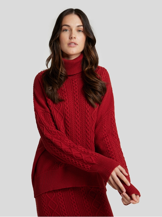 Image sur Pullover avec motif tressé