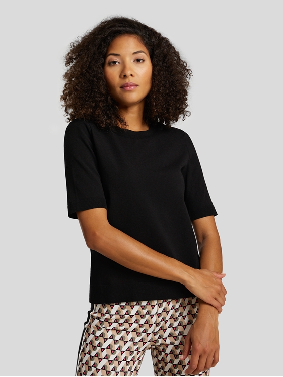 Image sur T-shirt à manches courtes en fine maille