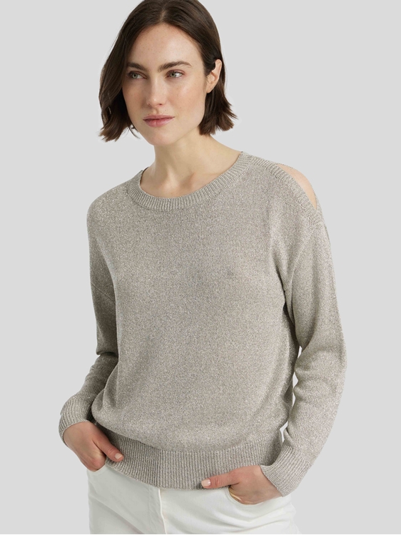 Bild von Cut-out-Pullover mit Glanzgarn