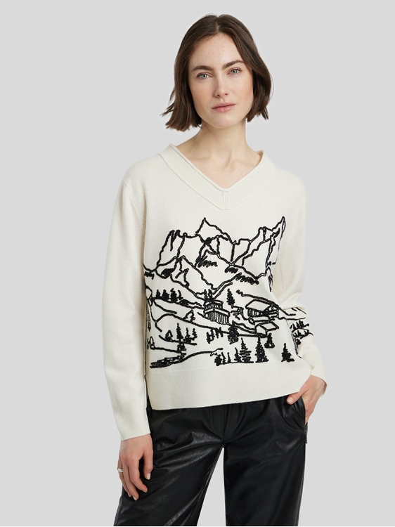 Bild von Pullover mit Berg-Stickerei