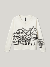 Bild von Pullover mit Berg-Stickerei