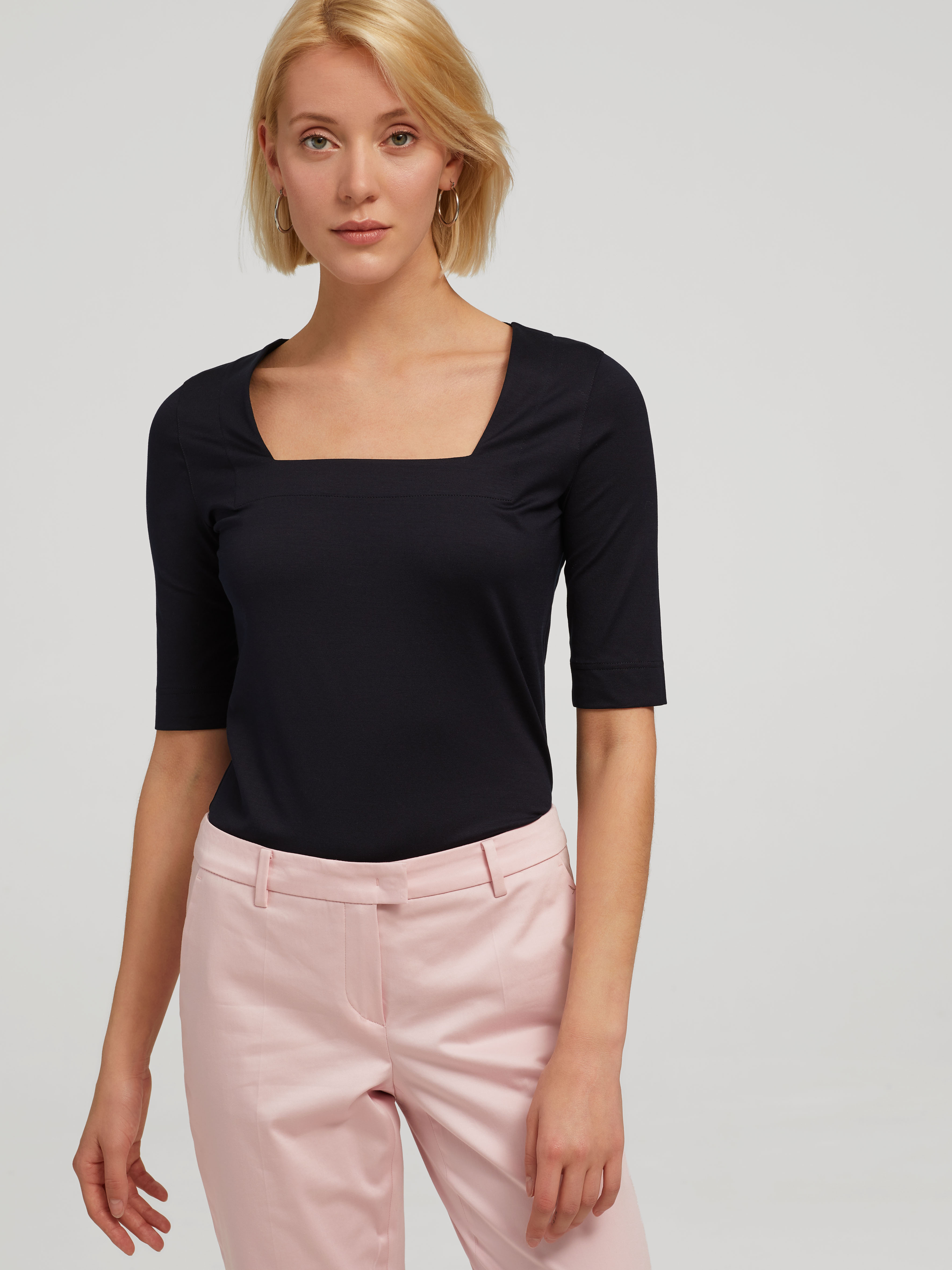 HERMKO Damen Shirt 1/4-Arm Mit Karree-Ausschnitt – 50% Baumwolle, 50% Modal, Weich & Atmungsaktiv