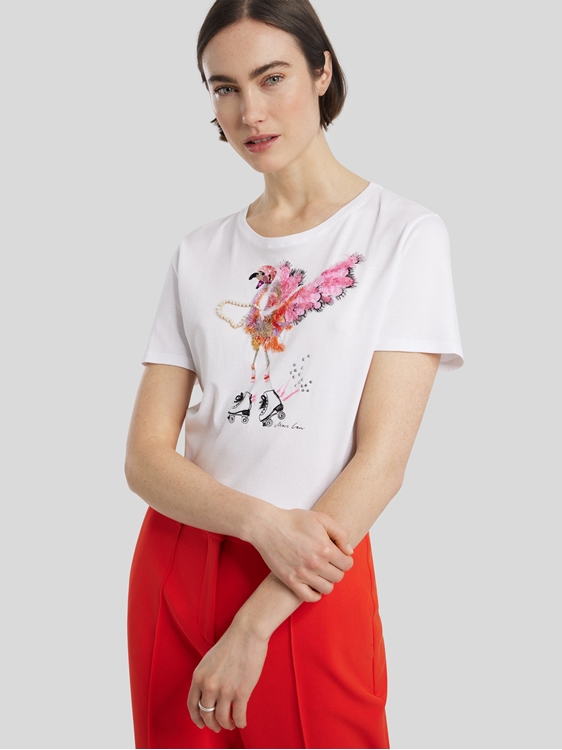 Image sur T-shirt imprimé flamands roses