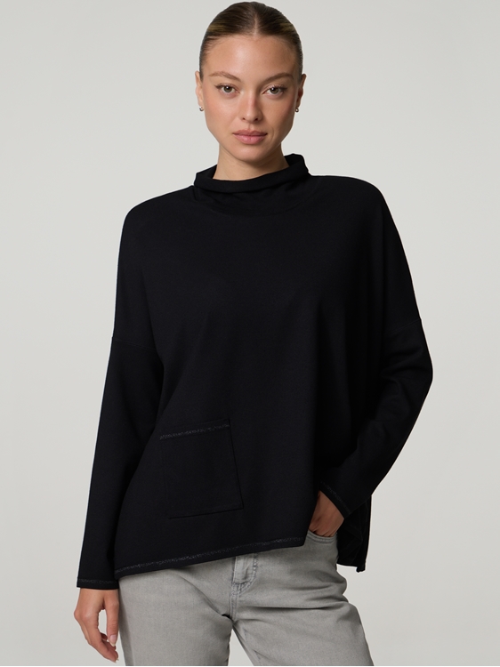 Image sur Pull à col droit en jersey