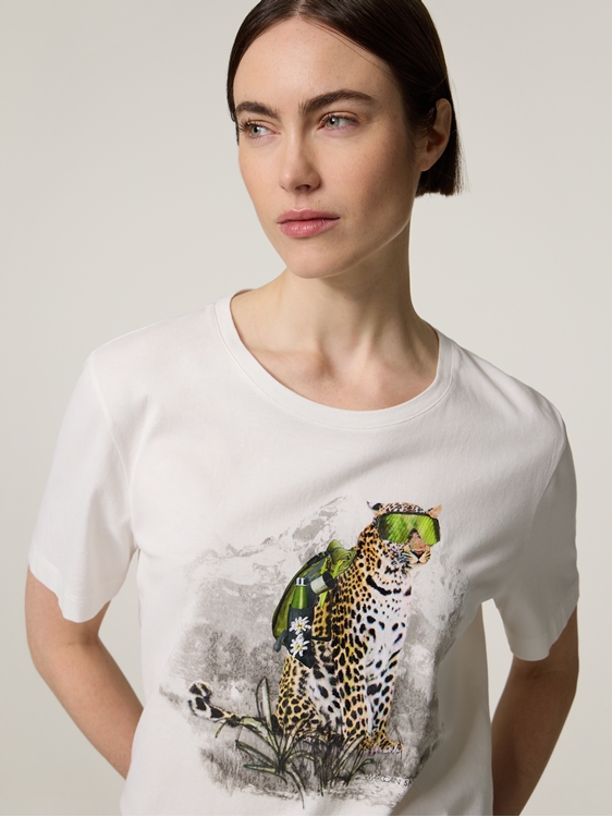 Bild von T-Shirt aus Baumwolle mit Print