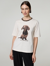 Image sur T-shirt avec imprimé teckel