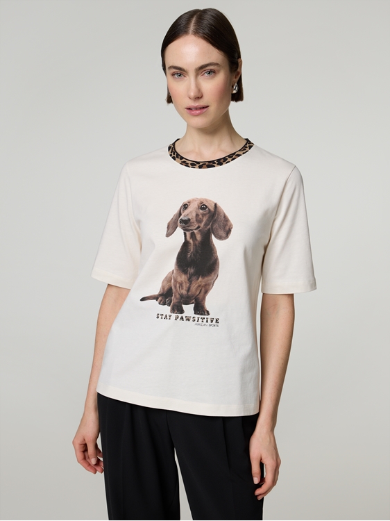 Image sur T-shirt avec imprimé teckel