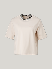 Image sur T-shirt à col contrasté