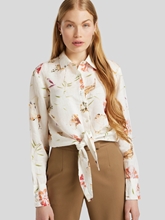 Bild von Bluse aus Leinen mit Knoten Detail