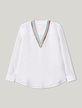 Bild von Bluse aus Leinen mit Perlen