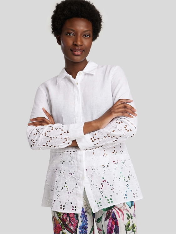 Bild von Hemdbluse mit Lochstickerei