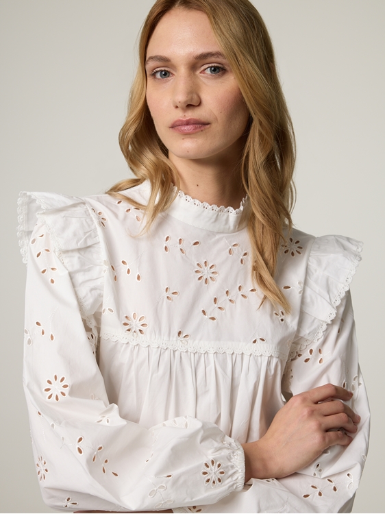 Bild von Bluse mit Lochstickerei TADDEO