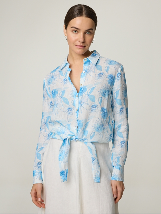 Bild von Leinen Printbluse