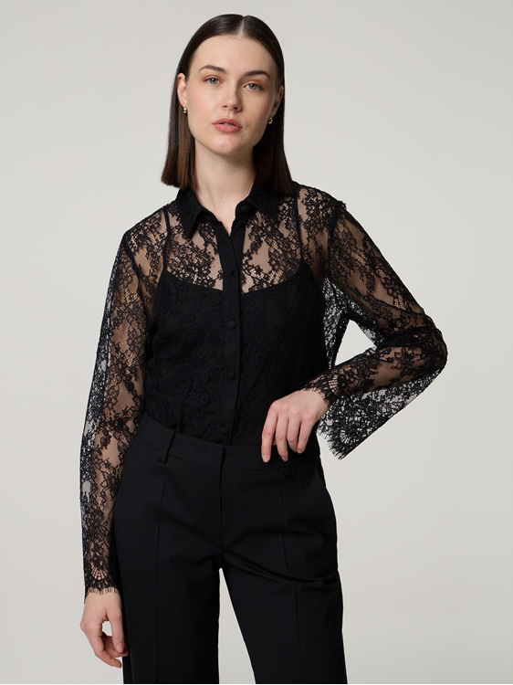 Image sur Blouse de chemise en dentelle perforée