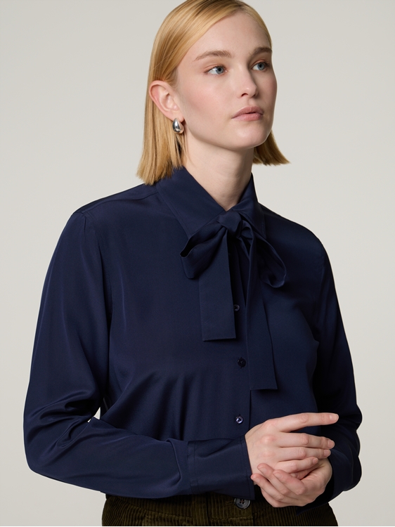 Image sur Blouse à col lavallière en soie CELLAI