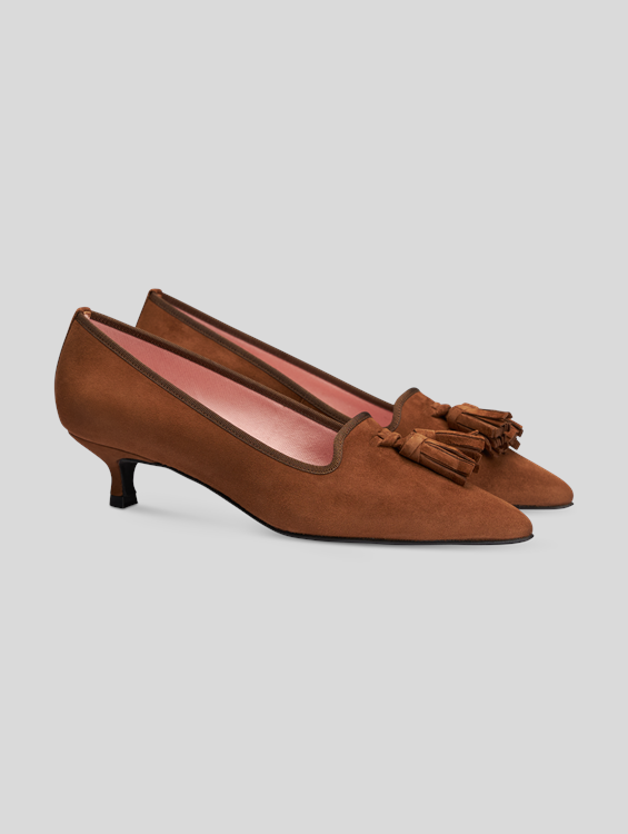 Escarpin cognac sale cuir