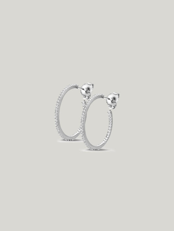 Bild von Creolen mit Zirkonia Steinen 1433