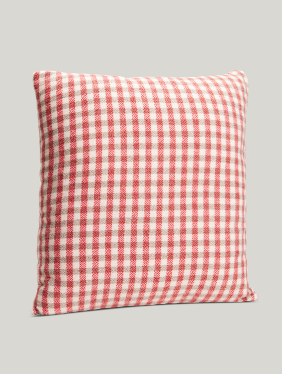Image sur Coussin à carreaux laine mérinos